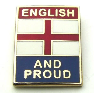 English and Proud England Lapel Badge - Flag, Patriotic, St George, Small, Pin - Picture 1 of 2