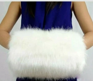 Children's, Vintage style, White, Faux fur, hand muff,  Weddings  - Picture 1 of 1