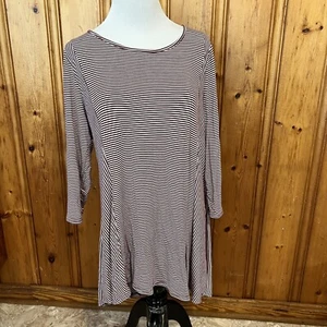 Camisa túnica Hannah roja oscura a rayas para mujer manga larga talla XL - Imagen 1 de 10