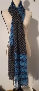 LUCKY BRAND LIVE IN LOVE SILK SCARF SHAWL WRAP  43" x 75" - Picture 1 of 4