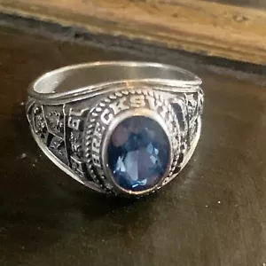 Vintage 10k Weißgold 4,61g Klasse Ring Becksville High Ohio 1969 Größe 5,75 - Bild 1 von 12