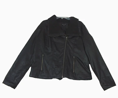 New Look Moto Faux Leather Jacket Women's Size XL Black - Image 1 of 4