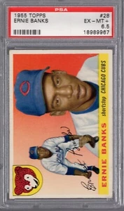 1955 Topps #28 ERNIE BANKS PSA 6.5 EX/MT+ Chicago CUBS 2nd Year CENTERED! - Picture 1 of 2
