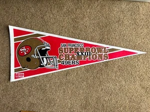 VINTAGE San Francisco 49er's Super Bowl XXIII Champions Full Size Pennant 1989 - Picture 1 of 11
