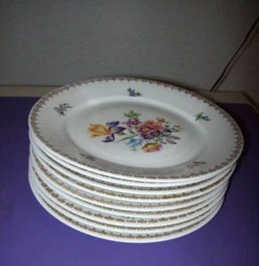 Weimar 9 Teller Abendbrotteller Kuchenteller m. 3 versch. Blumen Motiven 19,5 cm - Bild 1 von 13