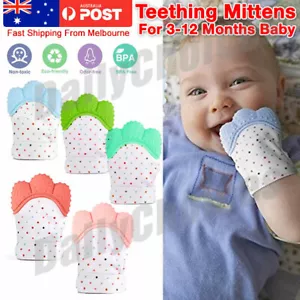 Silicone Baby Teether Teething Mitt Mitten Glove Safe BPA Free Chew Dummy Toy AU - Picture 1 of 17