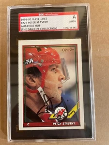 PETER STASTNY 1991-92 O-PEE-CHEE NHL - ON CARD AUTO - SGC AUTHENTICATED - Picture 1 of 2