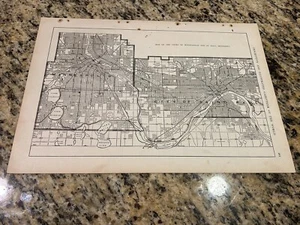 Antique 1907 Map -City of Minneapolis & St. Paul Encyclopedic Atlas 16''x11'' - Picture 1 of 8