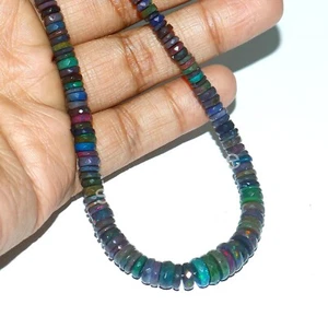 Collar AAA llamativo ópalo neumático ópalo real cuentas piedra de nacimiento etíope ópalo 501 - Imagen 1 de 2
