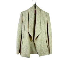 LILLY PULITZER XXS Brea wrap heathered wheat lurex knit Mizner Jacquard jacket - Picture 1 of 5