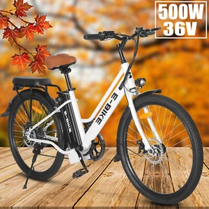 26" 500W Electric Bike for Adults Beach Cruiser Ebike w 36V 10.2Ah Battery - Picture 1 of 14