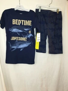 New Carter's Boys Shark Pajama set Snug Fit Shorts Navy Blue many sizes - Picture 1 of 5