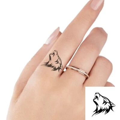 HIRAANI'S HENNA Wolf Dog Mini Semi Permanent Jagua Gel Tattoo Temporary Tattoo Sticker Finger