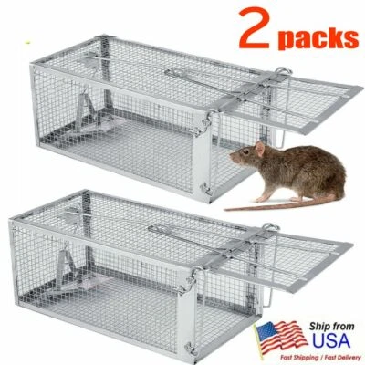 2pack Live Humane Cage Trap for Rodent Rat Mice Squirrel Chipmunk Animal Catcher
