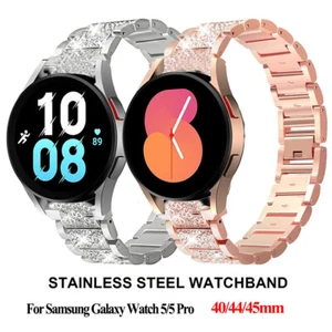 For Samsung Galaxy Watch 6 5 4 40/44mm Classic 42 43 47mm Bling Metal Band Strap - Picture 1 of 31