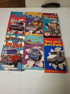lot 6 VHS tapes there goes a fire truck , Police Car, Bulldozer, Airplane,...... - Picture 1 of 4