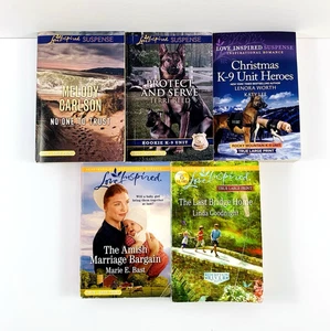 Lot Of 5 Love Inspired & Love Inspired Suspense True Large Print PB Books K-9 - Picture 1 of 10