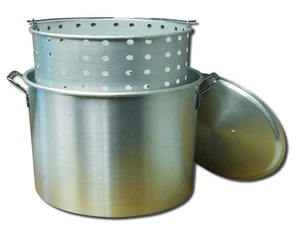 New King Kooker 32-Quart Aluminum Boiling Pot With Punched Basket - Foto 1 di 1