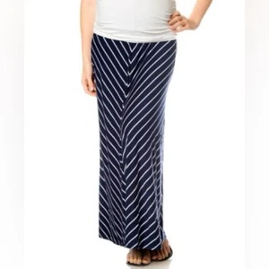 Motherhood Maternity Foldover-Waist Chevron-Stripe Maxi Skirt size S - Picture 1 of 6