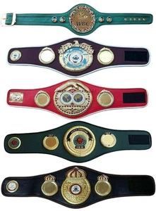 WBC WBA WBO IBF IBO Championships Boxing Belt Mini Belts Set of 5 - Picture 1 of 2