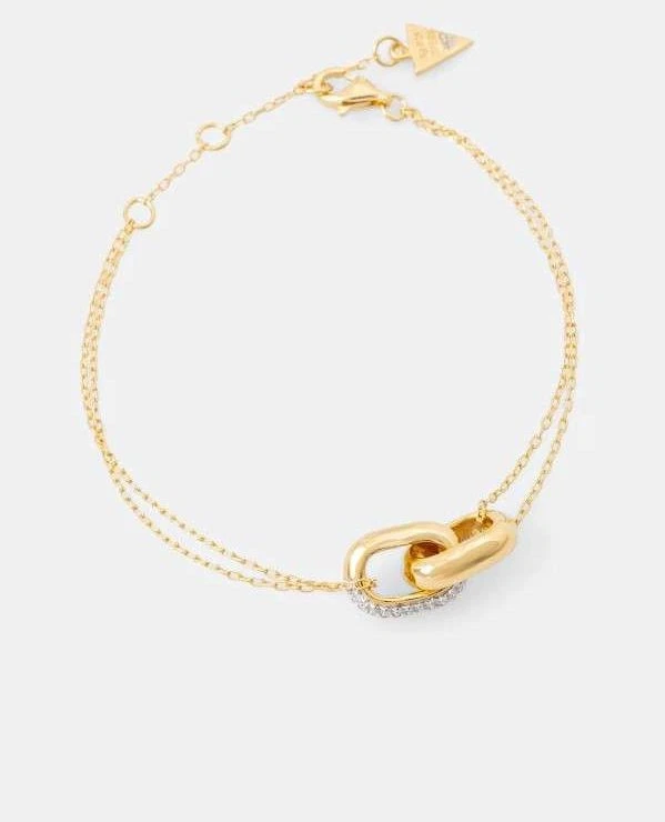 Bracciale donna GUESS argento 925 dorato elementi ovali JSBB04547JWYG - Immagine 1 di 3