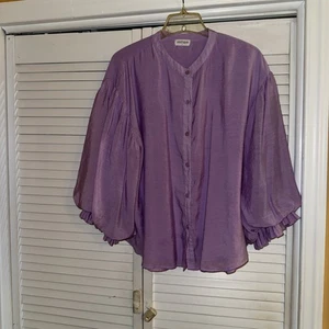 Vestique Puffärmel Gummizug Stretch Lavendel Top Gr. L - Bild 1 von 13
