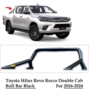 PER TOYOTA HILUX MK8 2016-2025 ROLL BAR ACCIAIO DOPPIA CABINA - BAR SPORTIVO - NERO - Foto 1 di 7