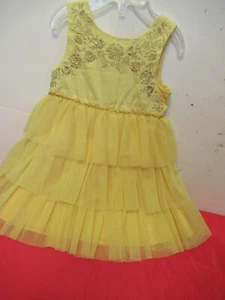 P30 18 Months Rose Yellow Disney Dress With Gold Trim - Picture 1 of 10
