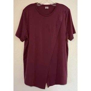 Athleta Burgundy Split-Back Athletic T-Shirt Breathable Performance Top Size LG - Picture 1 of 5