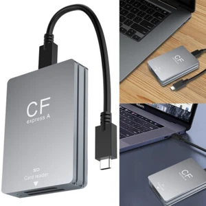 UK- 2 in 1 CFexpress Type A SD Card Reader with USB C To USB C/A Cable for SLR - Photo 1/12