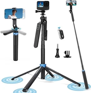 180cm Phone Tripod Stand,Selfie Stick w/ Remote,Anti-Shake,IPhone Filming Tripod - Picture 1 of 7