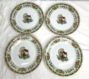 Williams Sonoma Famille Rose Truthahn Salatteller grün 4er Set - Bild 1 von 4