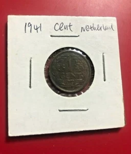 1941 NETHERLANDS WWII ONE CENT COIN - NICE WORLD COIN !!! - Picture 1 of 2