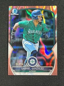 2023 Bowman DRAFT CHROME GABRIEL GONZALEZ ROSE GOLD LAVA REFRACTOR 6/10 BDC-72 - Bild 1 von 2