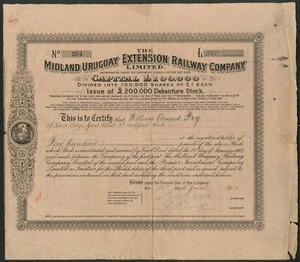 Uruguay: Midland Uruguay Extension Railway Co. Ltd., debenture stock, 19[12] - Picture 1 of 1