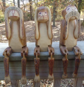 De Colección Ver Escuchar Hablar No Malvados Monos Estante Sentado Figura Budista Decoraciones - Imagen 1 de 19