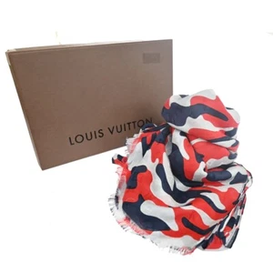 LOUIS VUITTON Military Monogram Scarf Camouflage Cotton Silk M71620 65GA633 - Picture 1 of 13