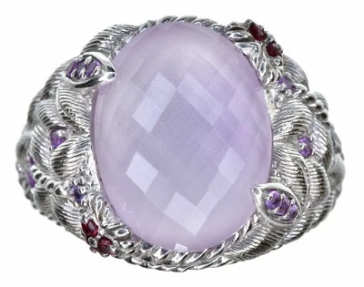 Anillo Judith Ripka Rose De France piedras preciosas plata de ley talla 6 Foto 1 de 4