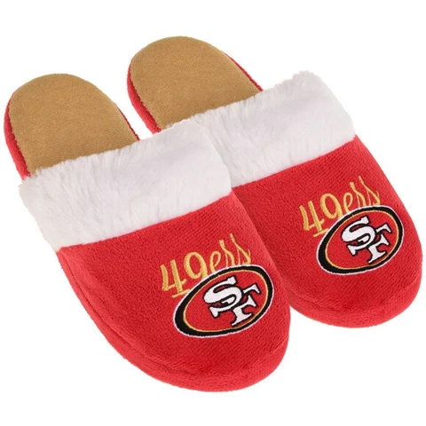 San Francisco 49ers Womens Colorblock Fur Slide Slippers NFL Cover