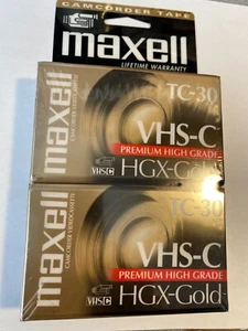 MAXWELL VHS-C TC-30 Premium High Grade HGX-Gold Video confezione da 2 - Foto 1 di 2
