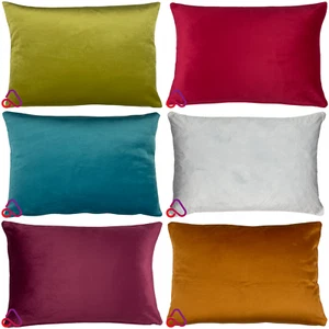Rectangle Plush Velvet Cushion With Removeable Insert Decor Sofa Bed Chair Back - Picture 1 of 17