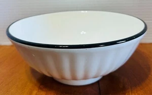 The Minimalist Collection" White with Black Rim - Small Bowl 8.5" By Marcel Arda - Picture 1 of 3