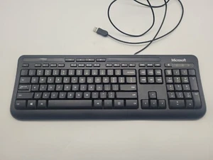Microsoft Wired USB Keyboard 600 Black Model: 1576 Tested & Works - Picture 1 of 7