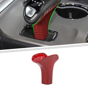 2pc Gear Shift Head Knob Cover Trim for Dodge Charger Durango 2012-14 Red Carbon - Picture 1 of 9