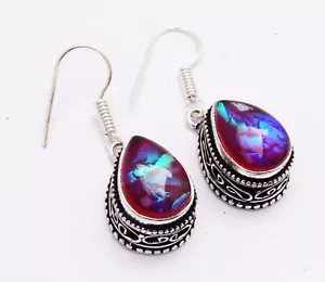 Triplet Opal Gemstone 925 Sterling Silver Handmade Jewelry Earring Sz 1.20" - Picture 1 of 1