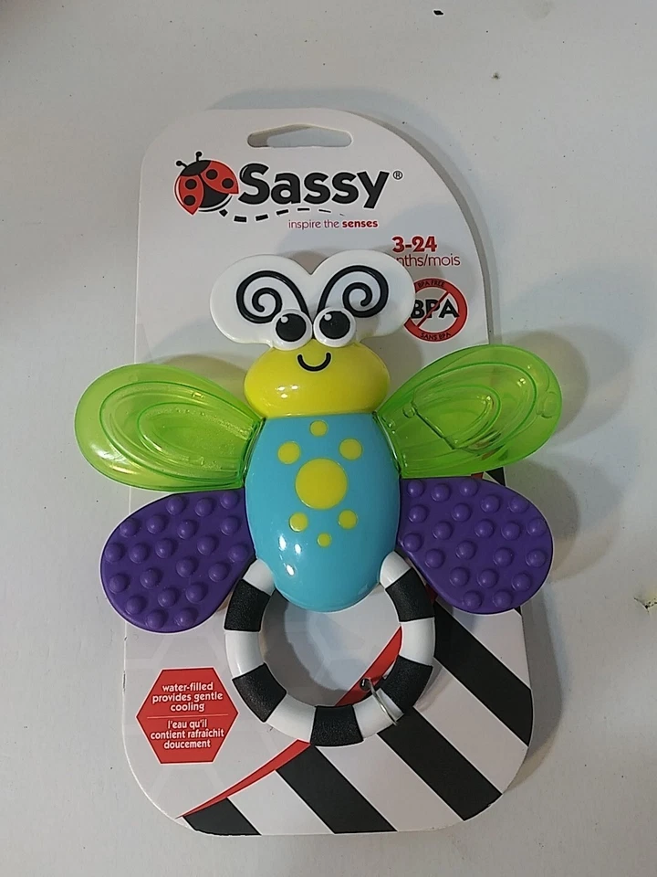 Sassy Flutterby Teether Sensory Baby Toy BPA Free 3-24mths - Image 1 of 1