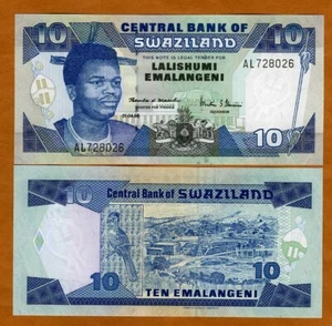 Swaziland, 10 Emalangeni, 1998, P-24c, Sig. 9A UNC - Picture 1 of 1