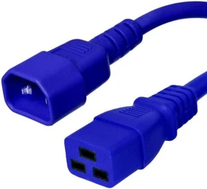 15 PACK LOT 2ft IEC C14 - C19 Blue Power Cord 14AWG 15A/1875W 100-250V 0.6M - Picture 1 of 1