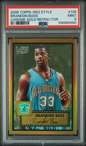 2005 TOPPS 1952 STYLE CHROME GOLD REFRACTOR #138 BRANDON BASS 25/25 PSA 9 - Picture 1 of 2