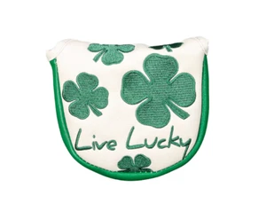 New Black Clover Live Lucky Evergreen White/Green Mallet Putter Headcover - Picture 1 of 1